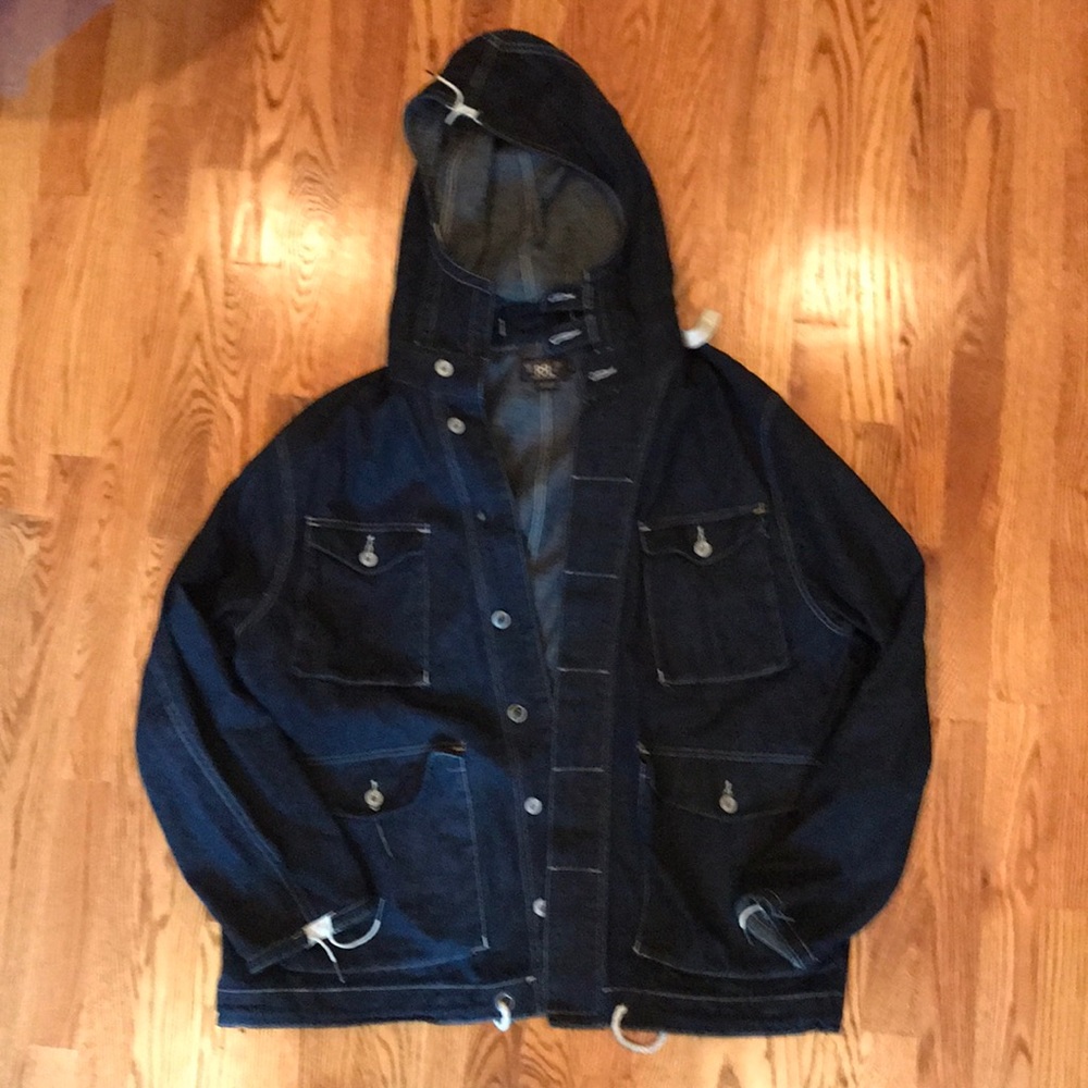 RRL Polo Ralph Lauren hooded denim jacket XXL